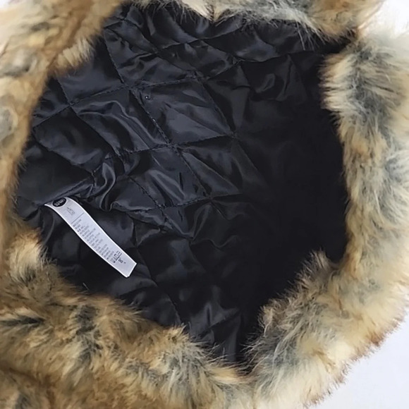 Old Navy Red Black Cherckered Trapper Winter Hat Faux Fur Size L - XL - Picture 8 of 10